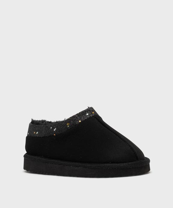 Chaussons en suédine avec doublure fourrure imitation fille vue2 - GEMO (ENFANT) - GEMO