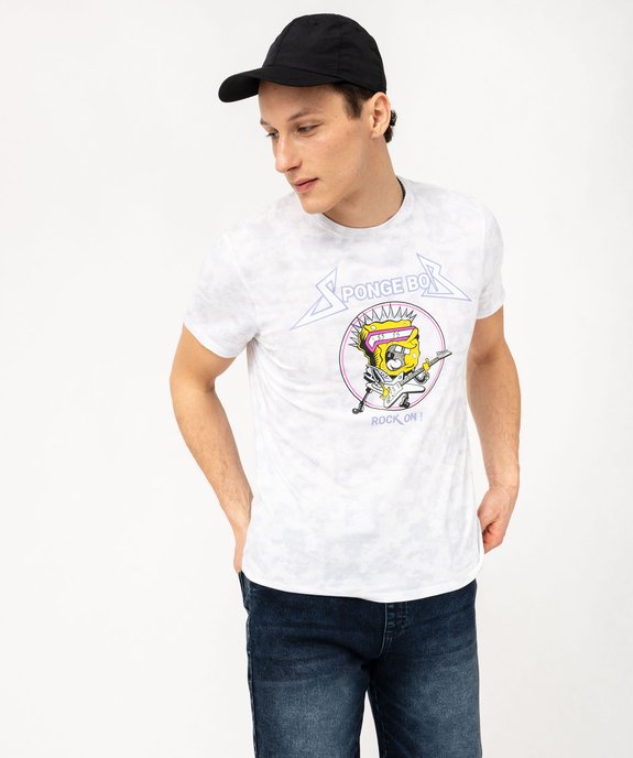 Tee-shirt manches courtes tie-and-dye imprimé homme - Bob l'éponge vue2 - BOB L EPONGE - GEMO