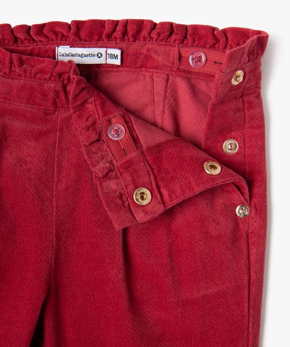 Pantalon en velours avec ceinture froncée bébé fille - LuluCastagnette vue2 - LULUCASTAGNETTE - GEMO