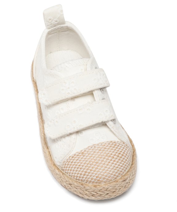 Baskets bébé fille en toile unie à scratch avec semelle corde vue6 - GEMO 4G BEBE - GEMO