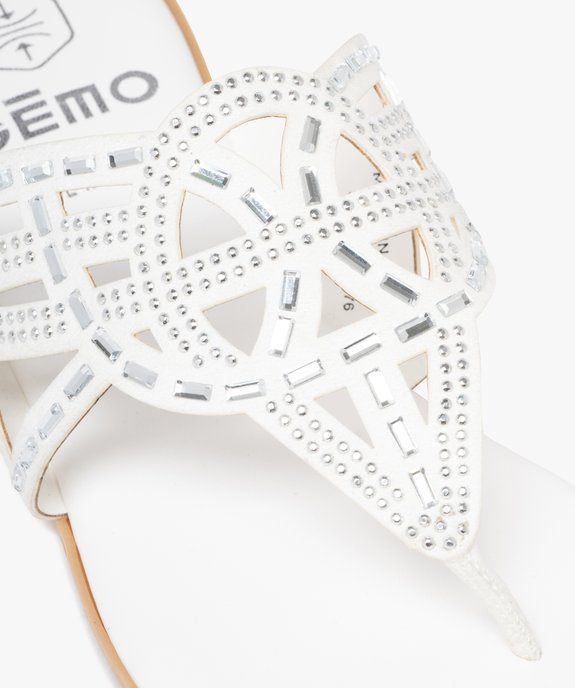 Mules femme à bride entre-doigts fantaisie avec bijoux vue6 - GEMO (CASUAL) - GEMO