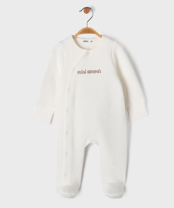 Pyjama dors-bien en jersey épais avec moufles intégrées bébé vue2 - GEMO(BB COUCHE) - GEMO