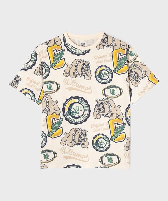 T-shirt imprimé style campus garçon vue1 - CAMPS GEMO FOR GOOD - GEMO