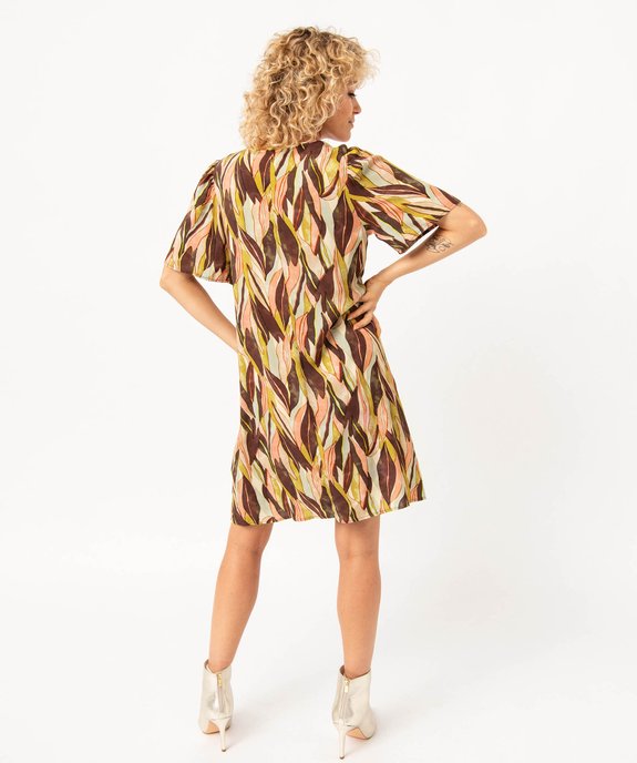 Robe imprimée à manches courtes femme vue3 - GEMO(FEMME PAP) - GEMO