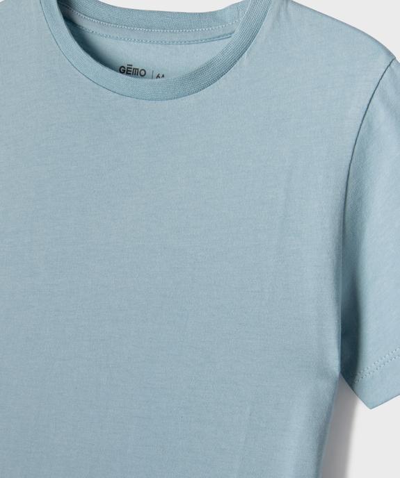 Tee-shirt à manches courtes en coton uni garçon vue2 - GEMO (ENFANT) - GEMO
