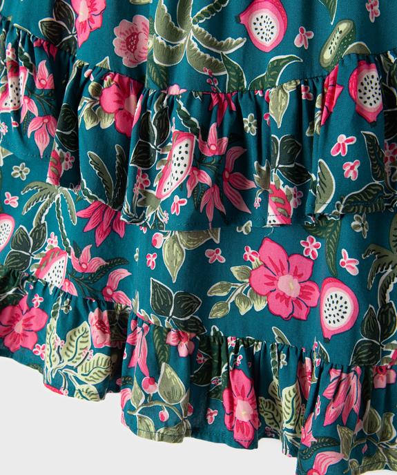 Jupe à volants à motifs fleuris fille vue3 - GEMO 4G FILLE - GEMO