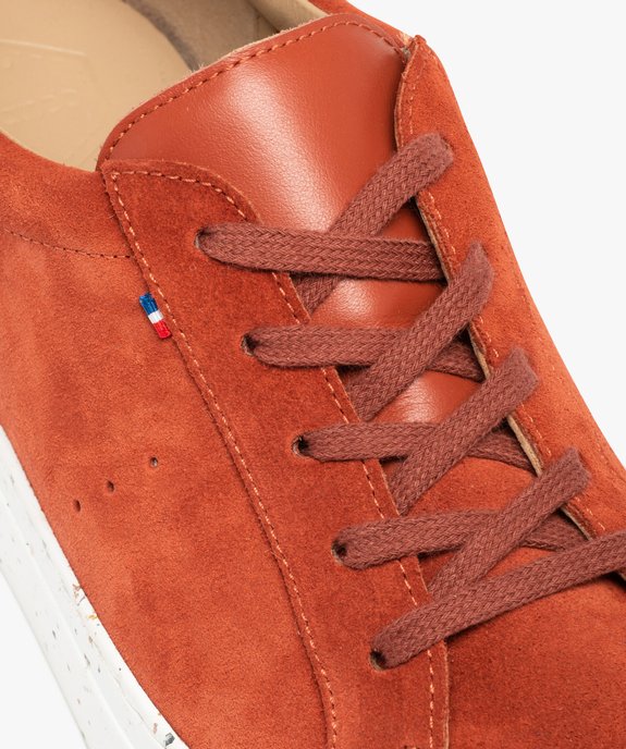 Baskets femme unies en cuir à lacets – Tanéo vue6 - TANEO - GEMO