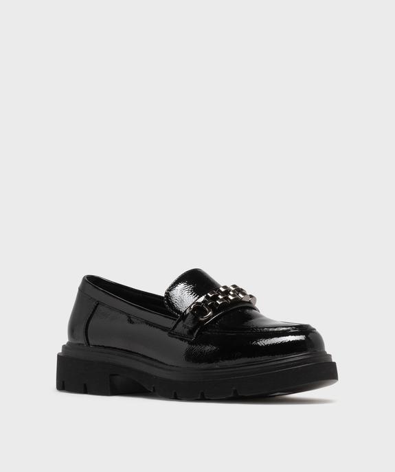 Mocassins chunky vernis à épaisse semelle crantée femme vue3 - 5 MILES - GEMO