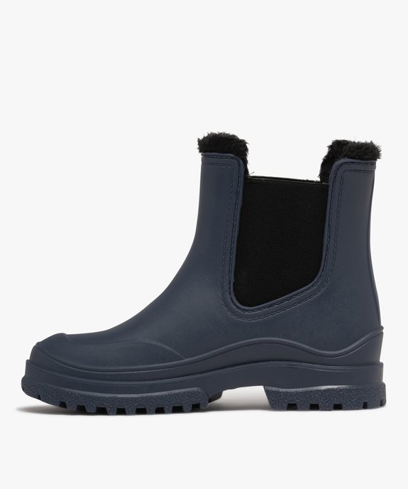 Bottes de pluie femme fourrées avec col asymétrique style Chelsea vue9 - FOLLOW ME - GEMO
