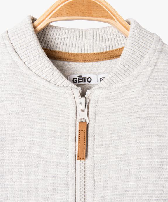 Sweat zippé effet rayé bébé garçon vue3 - GEMO(BEBE DEBT) - GEMO