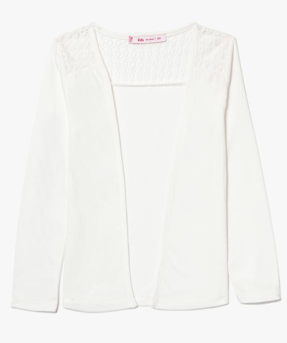 Gilet fluide porté ouvert avec dentelle vue1 - GEMO (ENFANT) - GEMO
