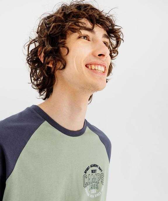 Tee-shirt manches courtes raglan contrastantes homme - Camps United vue2 - CAMPS GEMO FOR GOOD - GEMO