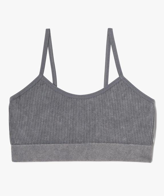 Brassière en maille côtelée à fines bretelles fille vue1 - GEMO (ENFANT) - GEMO