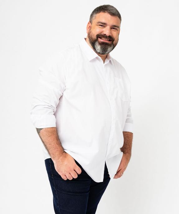 Chemise manches longues regular fit unie facile à repasser homme vue7 - GEMO (HOMME) - GEMO