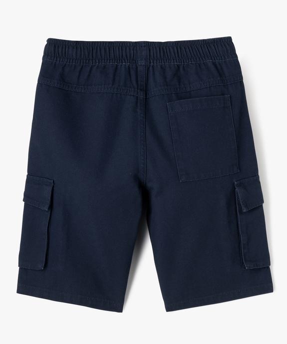 Bermuda cargo regular en coton avec taille ajustable garçon vue4 - GEMO (JUNIOR) - GEMO