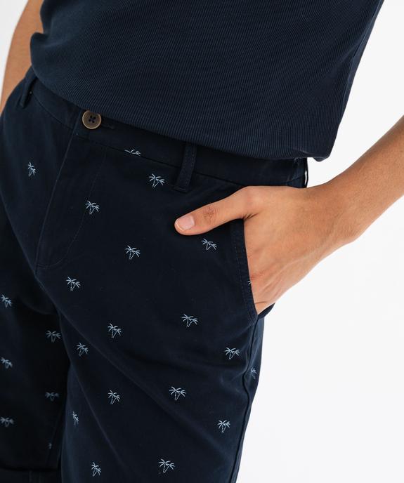 Bermuda coupe chino en toile de coton stretch imprimée homme vue2 - GEMO 4G HOMME - GEMO