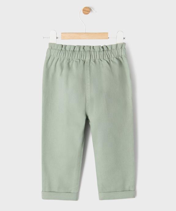 Pantalon en coton avec taille ajustable bébé fille vue3 - GEMO 4G BEBE - GEMO