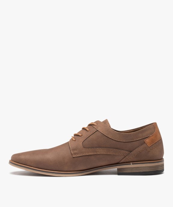 Derbies homme unis dessus texturé vue3 - GEMO(URBAIN) - GEMO