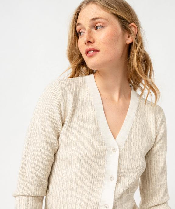 Gilet court en maille scintillante femme vue2 - GEMO(FEMME PAP) - GEMO