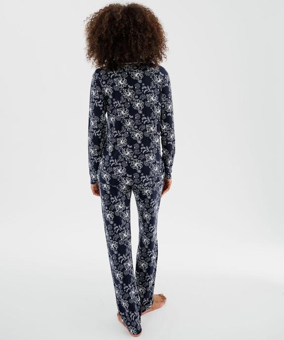 Pyjama deux pièces en viscose femme : chemise et pantalon vue5 - GEMO 4G FEMME - GEMO