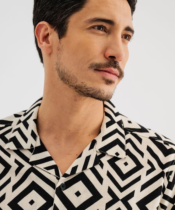 Chemise manches courtes et col cubain à motifs graphiques homme vue6 - GEMO 4G HOMME - GEMO