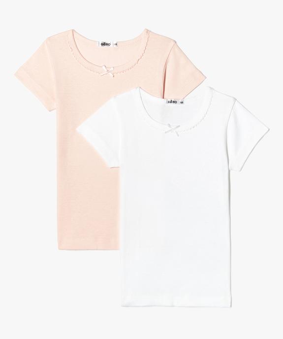 Tee-shirt à manches courtes fille (lot de 2) - GEMO 4G FILLE Tee-shirt à manches courtes fille (lot de 2) vue1 - GEMO 4G FILLE - GEMO