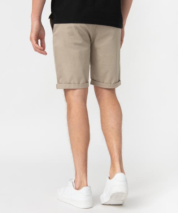 Bermuda homme en toile extensible 5 poches coupe chino vue3 - GEMO (HOMME) - GEMO