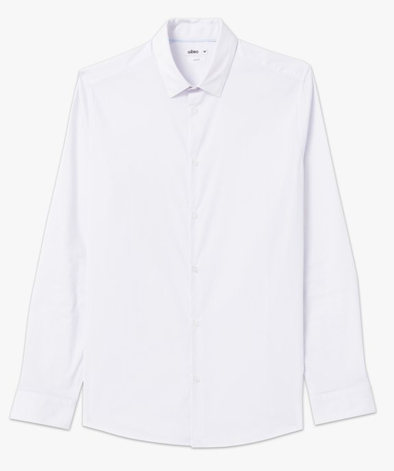 Chemise unie coupe slim en coton stretch homme vue4 - GEMO 4G HOMME - GEMO