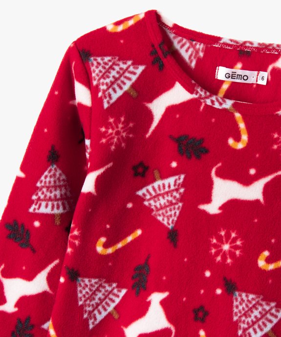 Pyjama fille en polaire motifs Noël vue2 - GEMO (ENFANT) - GEMO