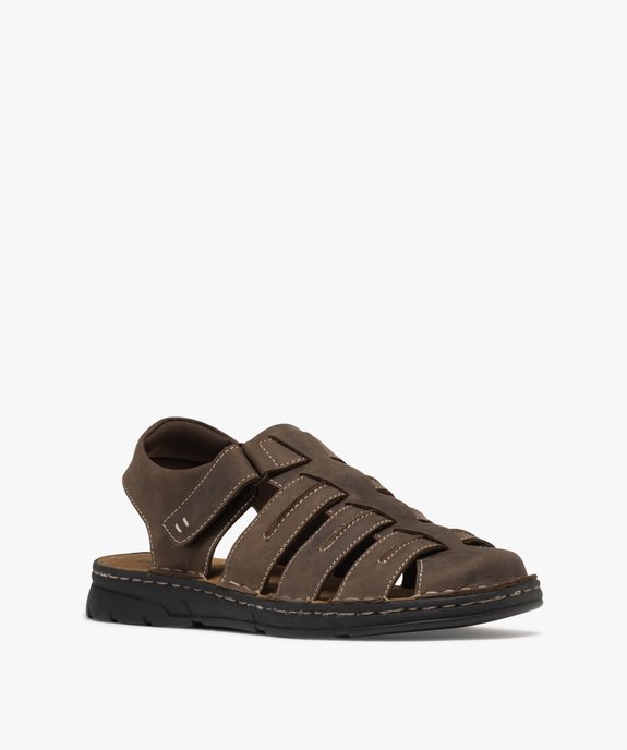 Sandales confort à bout fermé dessus cuir homme vue2 - G'FLEX GEMO FOR GOOD - GEMO