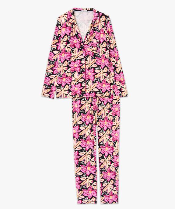 Pyjama deux pièces en viscose femme : chemise et pantalon vue4 - GEMO 4G FEMME - GEMO