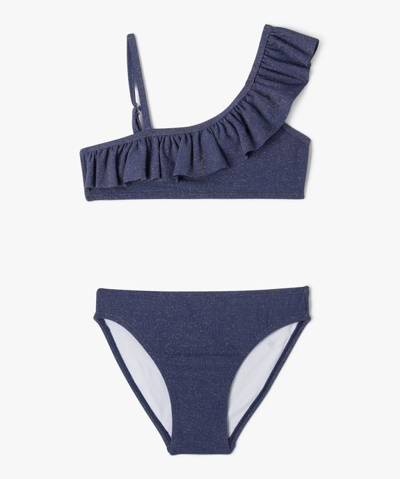 Maillot de bain 2 pièces pailleté avec brassière à volant fille vue2 - GEMO 4G FILLE - GEMO