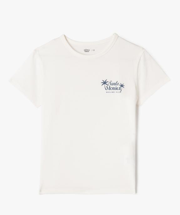 Tee-shirt manches courtes avec inscription fille vue1 - GEMO 4G FILLE - GEMO