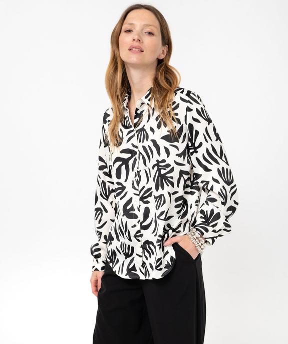 Chemise imprimée en matière satinée femme vue3 - GEMO(FEMME PAP) - GEMO