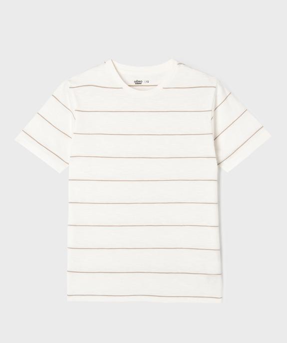 Tee-shirt rayé à manches courtes garçon vue1 - GEMO 4G GARCON - GEMO