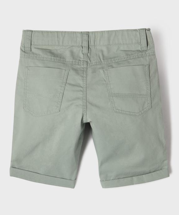 Bermuda regular en twill de coton à revers garçon vue3 - GEMO 4G GARCON - GEMO