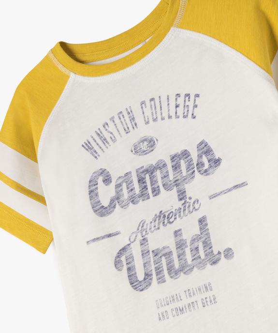 Tee-shirt style baseball imprimé garçon vue2 - CAMPS - GEMO