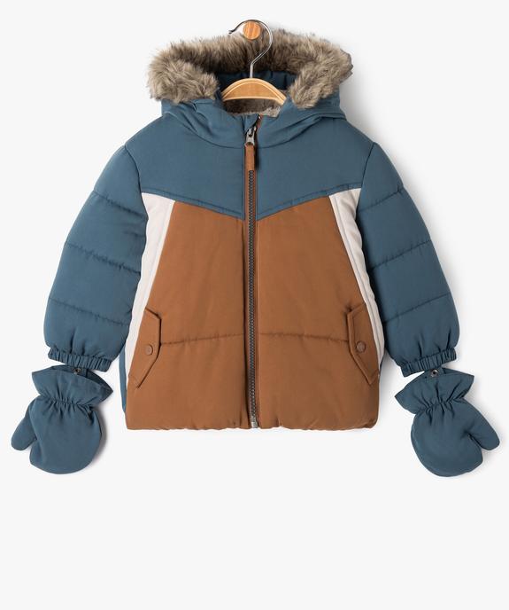 Doudoune à capuche avec moufles bébé garçon vue1 - GEMO 4G BEBE - GEMO