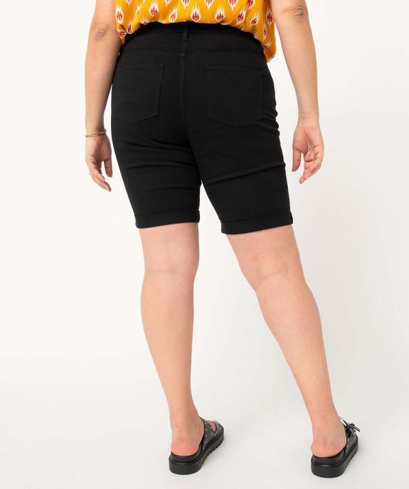 Bermuda à revers en coton stretch femme grande taille - GEMO 4G GT Bermuda à revers en coton stretch femme grande taille vue3 - GEMO 4G GT - GEMO