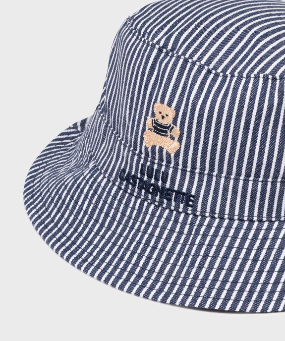 Chapeau bob réversible uni/rayé bébé - LuluCastagnette vue2 - LULUCASTAGNETTE - GEMO