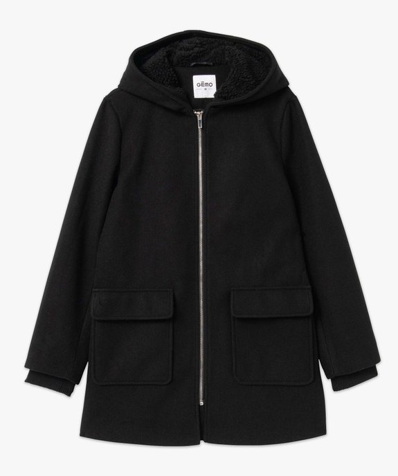 Manteau femme à capuche doublée sherpa vue4 - GEMO(FEMME PAP) - GEMO