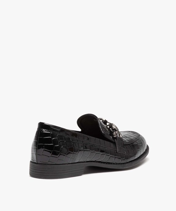 Mocassins vernis effet croco avec bride à chaîne femme vue5 - FOLLOW ME - GEMO