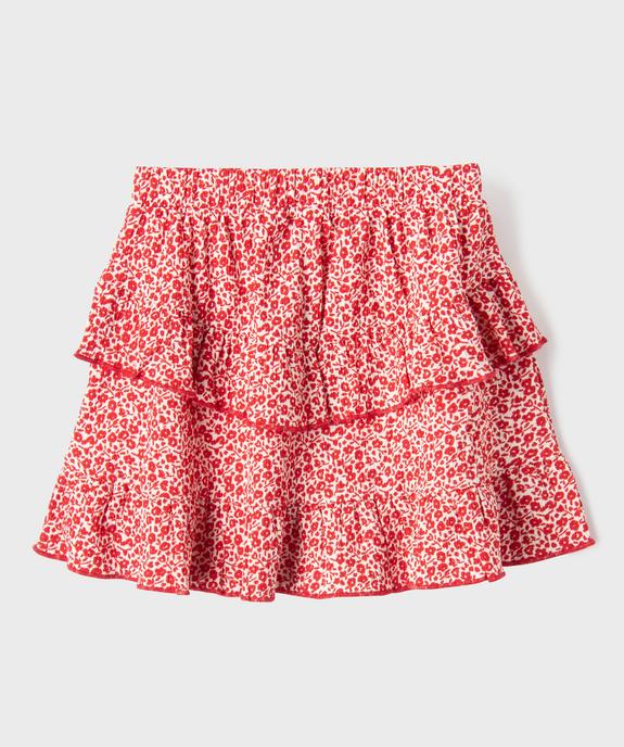 Jupe à volants à motifs fleuris fille vue3 - GEMO 4G FILLE - GEMO