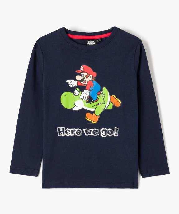 Tee-shirt garçon à manches longues imprimé - Super Mario vue2 - MARIO - GEMO