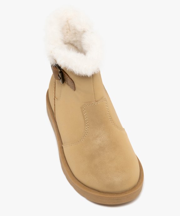 Bottines fille fourrées à zip avec doublure duveteuse débordante  vue6 - LOVELY WINGS GEMO FOR GOOD - GEMO