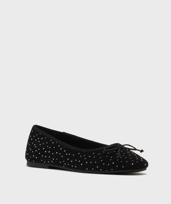Ballerines en suédine avec strass femme - Follow Me vue2 - FOLLOW ME - GEMO