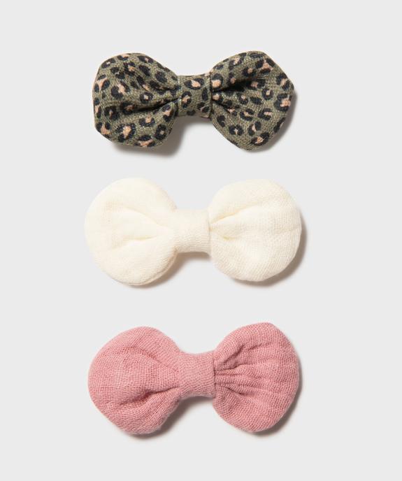 Pinces pour les cheveux en gaze de coton fille (lot de 3) vue1 - GEMO (ACCESS) - GEMO