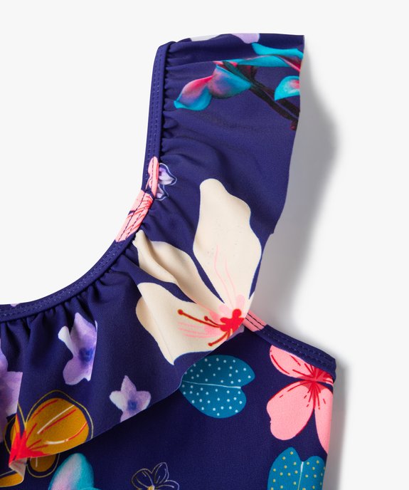Maillot De Bain Fille Une Piece A Motifs Fleuris Gemo