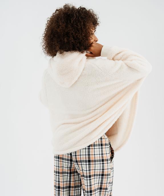 Veste d'intérieur à capuche en fourrure imitation femme vue4 - GEMO(HOMWR FEM) - GEMO