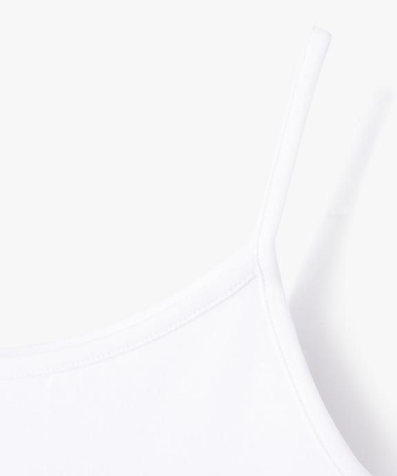 Débardeur à fines bretelles en coton stretch fille vue2 - GEMO (JUNIOR) - GEMO